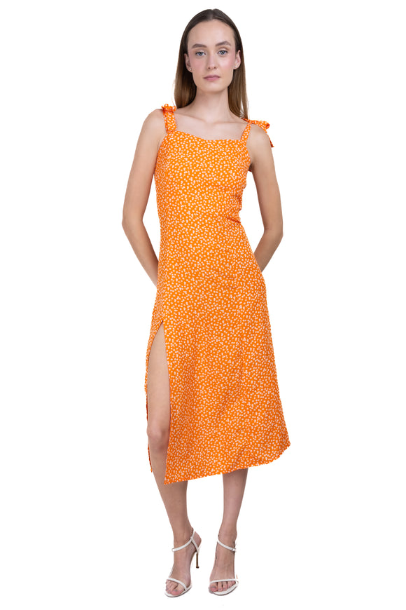 Vestido tirantes olanes flores