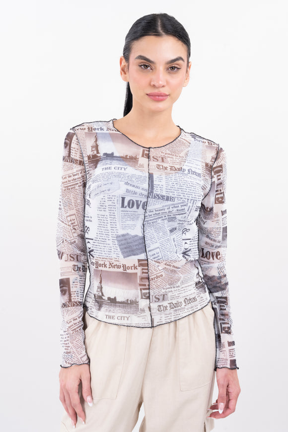 Top mesh estampado periódico