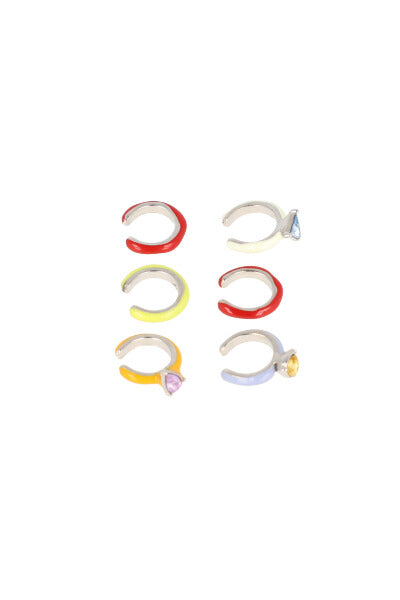 Set Earcuffs Colores Cristal PLATA