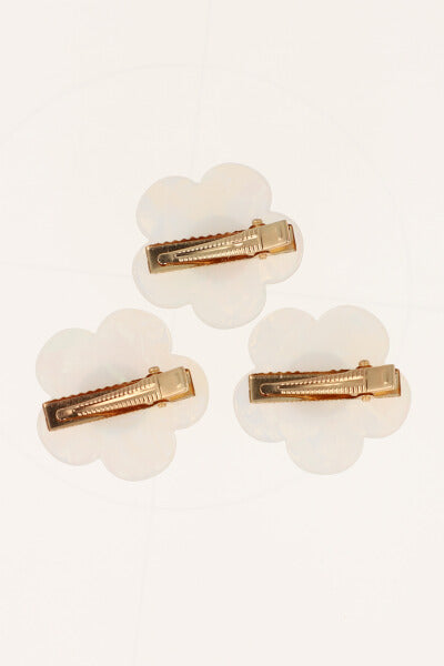 Set 3 broches flores bicolor