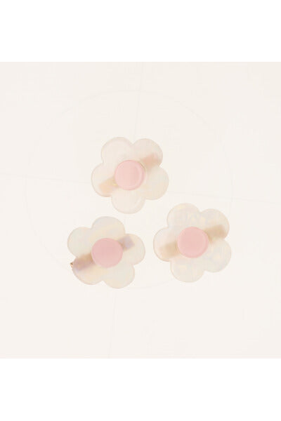 Set 3 broches flores bicolor ROSA