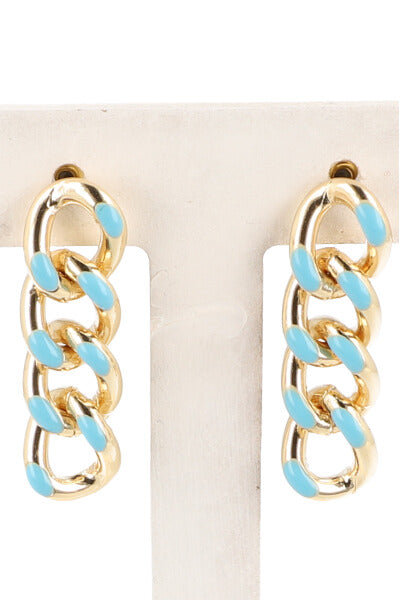 Aretes Cadenas Colores AZUL