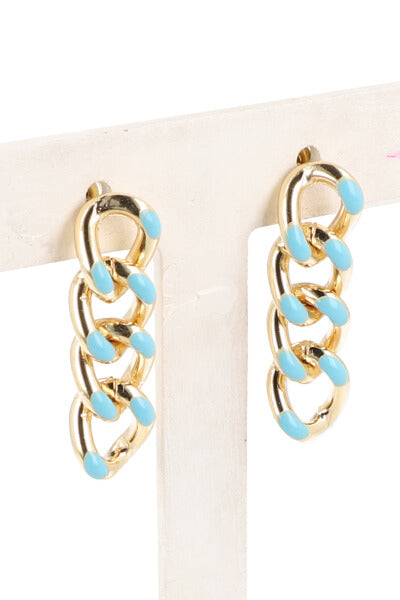 Aretes Cadenas Colores AZUL