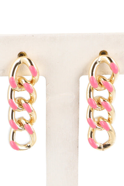 Aretes Cadenas Colores ROSA