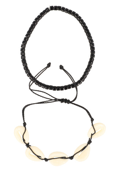 2P Anklet Conchas NEGRO