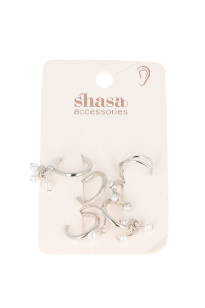 7 P Earcuff Perlitas PLATA