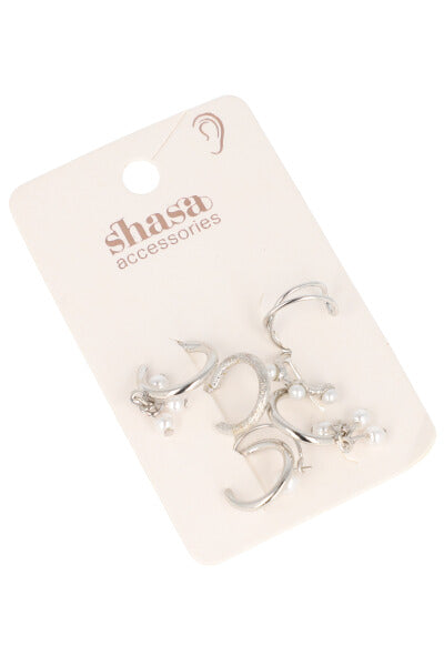 7 P Earcuff Perlitas PLATA