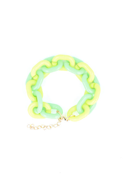 Pulsera Cadena Bicolor AMARILLO