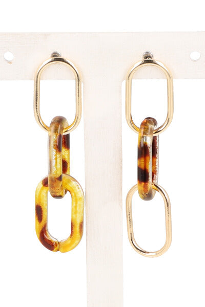 Aretes Cadena Mix Carey ORO