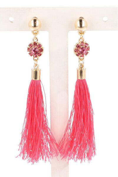 Aretes Tassel Circulo ROSA