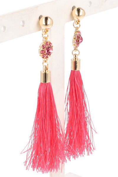 Aretes Tassel Circulo ROSA