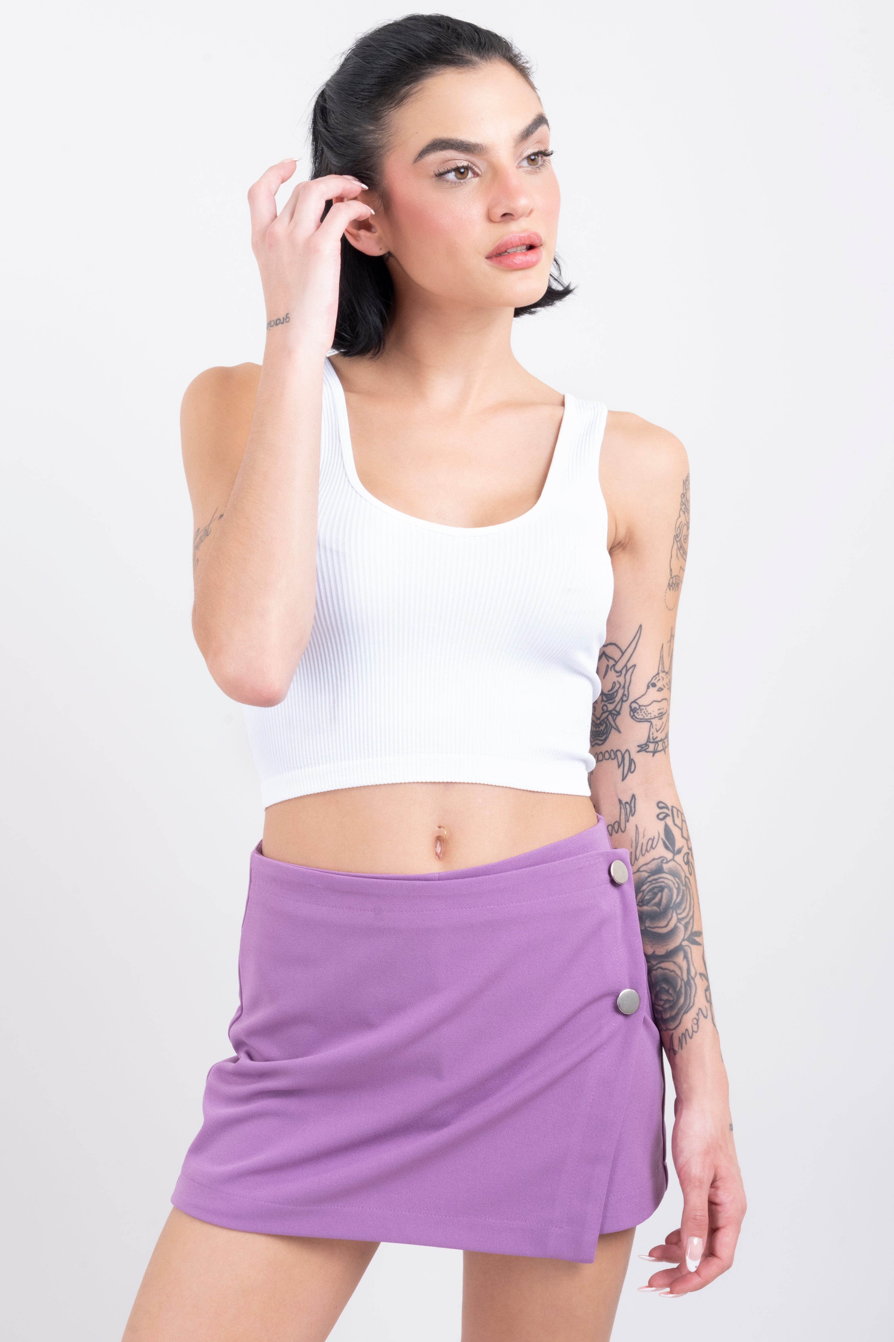 Top tejido acanalado tirantes BLANCO