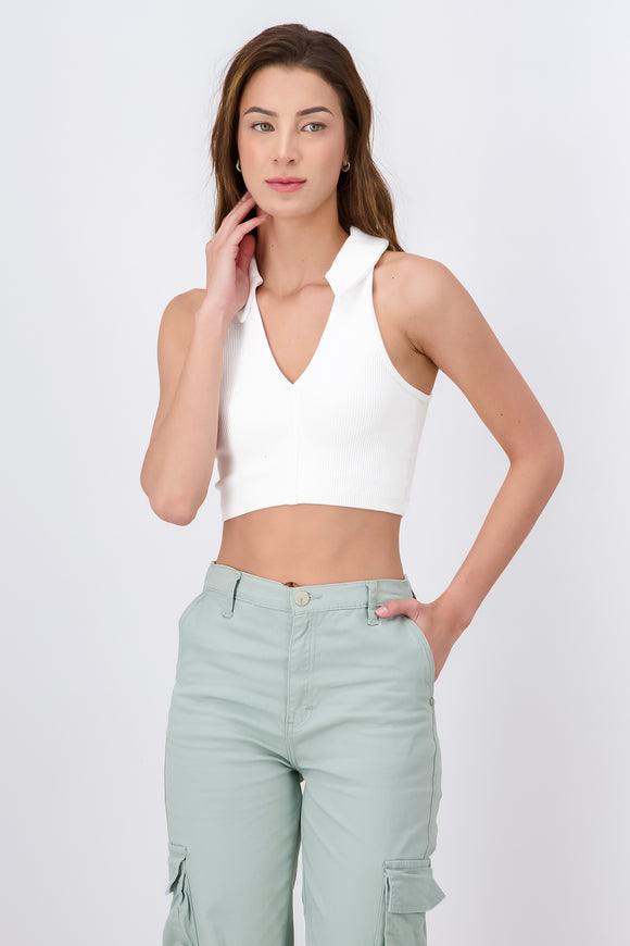 Top seamless cuello polo