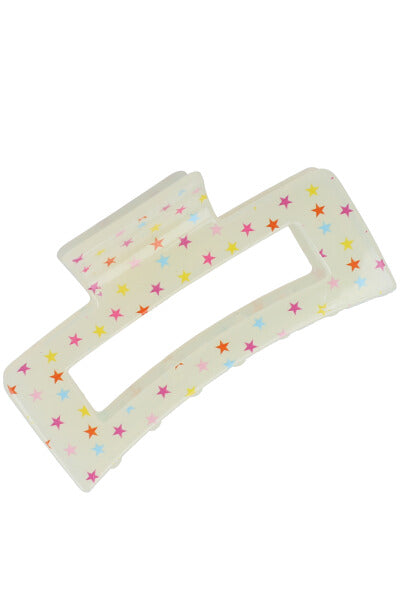 Pinza rectangular estrellas BLANCO