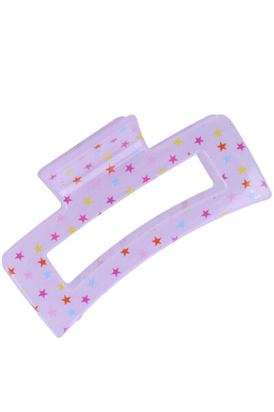 Pinza rectangular estrellas LILA