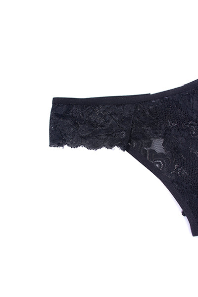 Tanga aberturas delanteras NEGRO