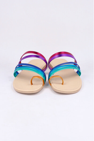 Sandalias cintas anillo dedo MULTICOLOR