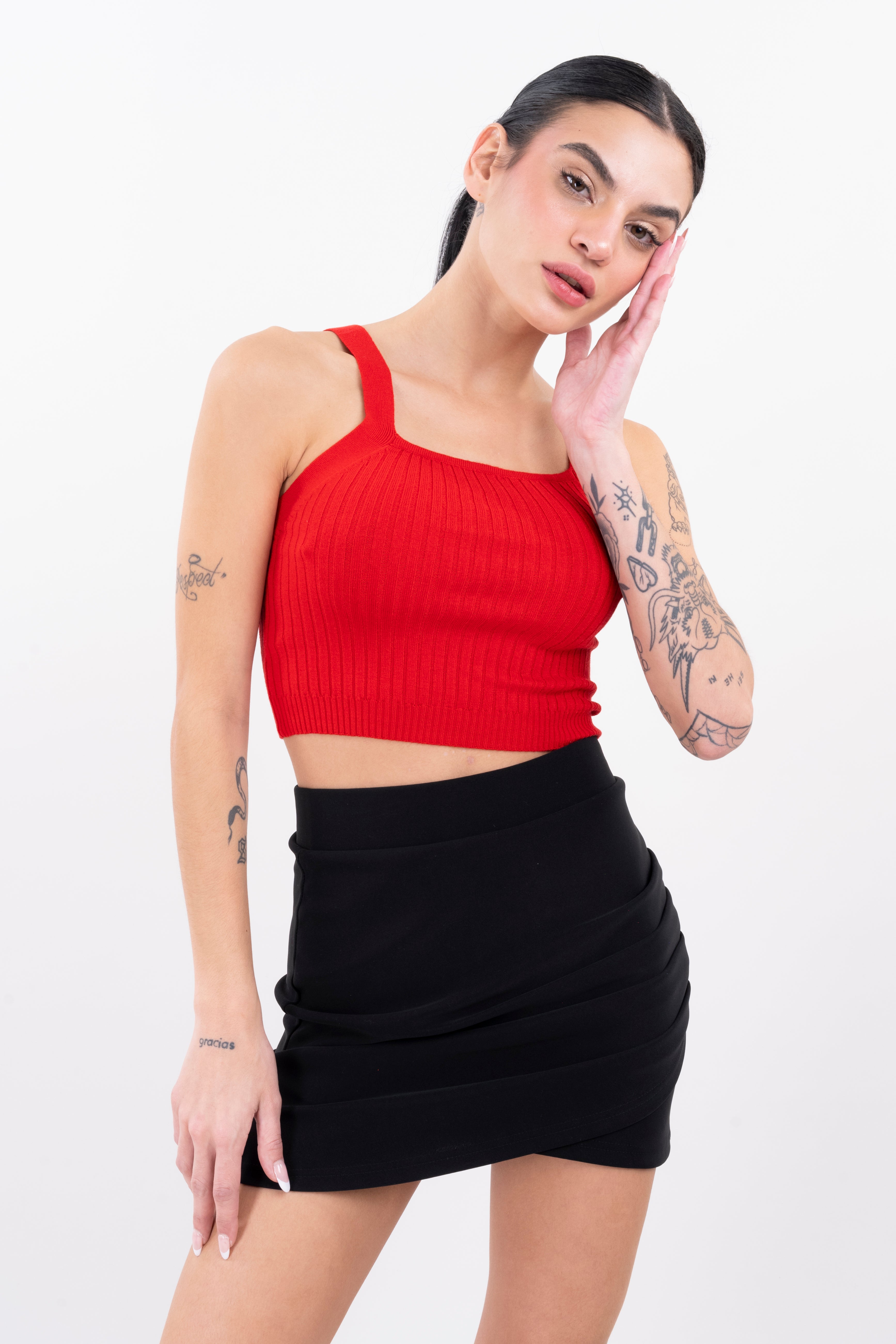 Top punto tirantes anchos ROJO