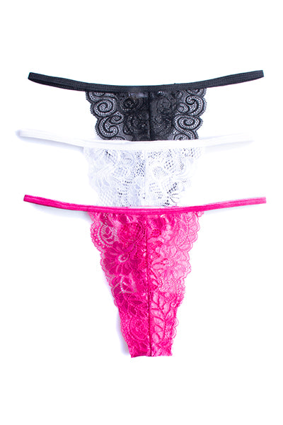 3 Pack tanga encaje MULTICOLOR
