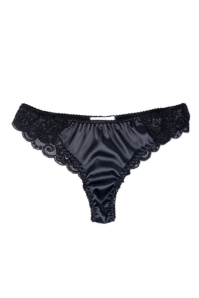 Bikini satín encaje NEGRO
