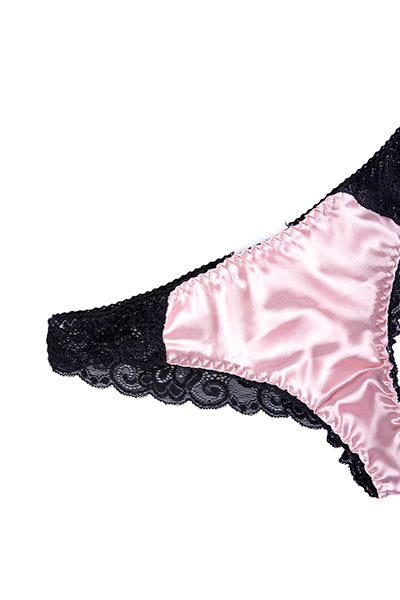 Bikini satín encaje PALO DE ROSA