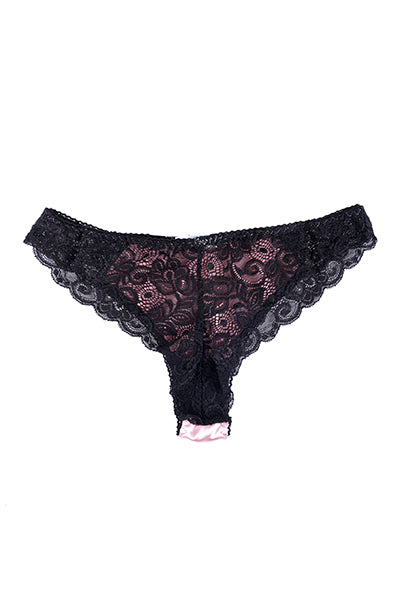 Bikini satín encaje PALO DE ROSA