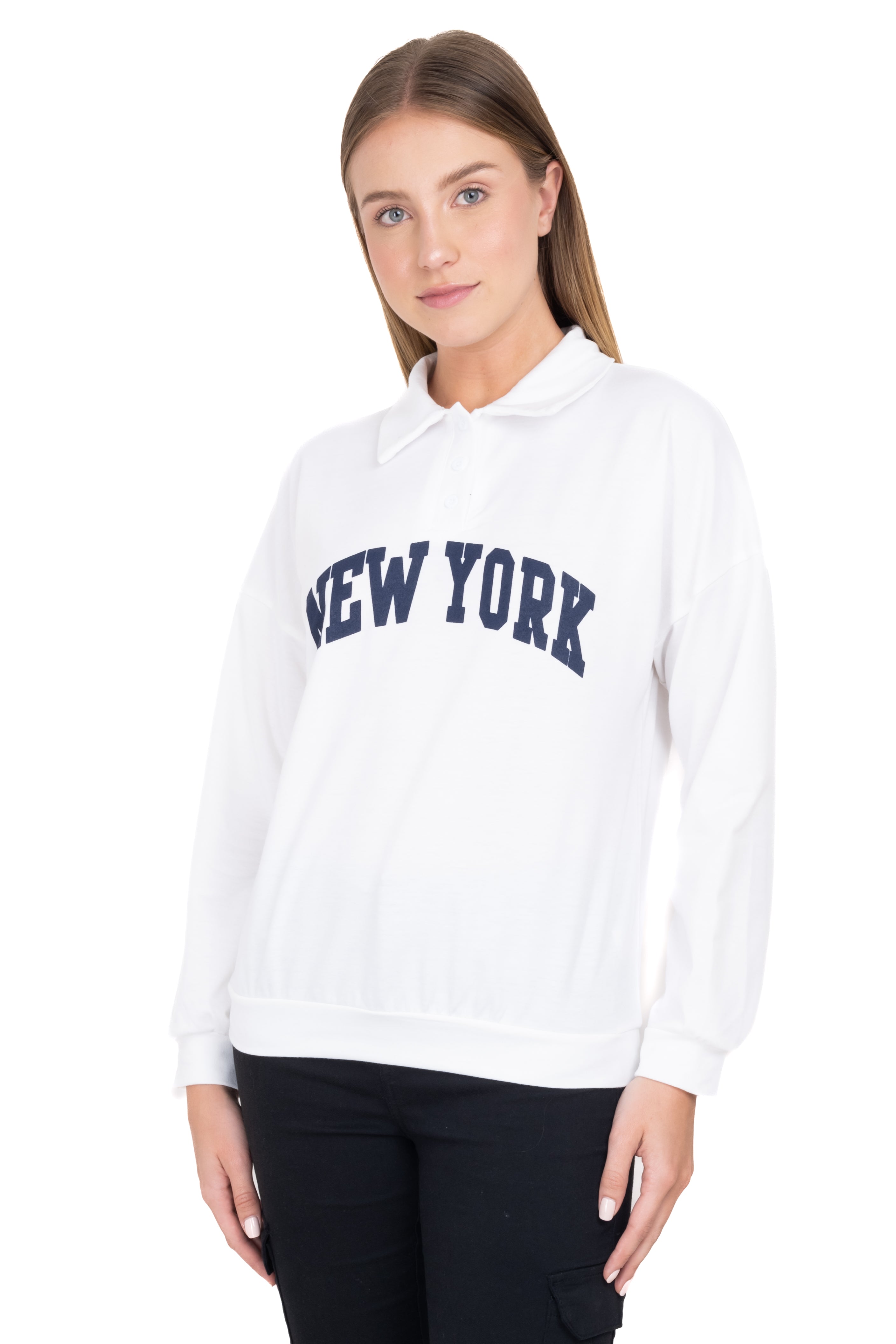 Sudadera polo New York BLANCO