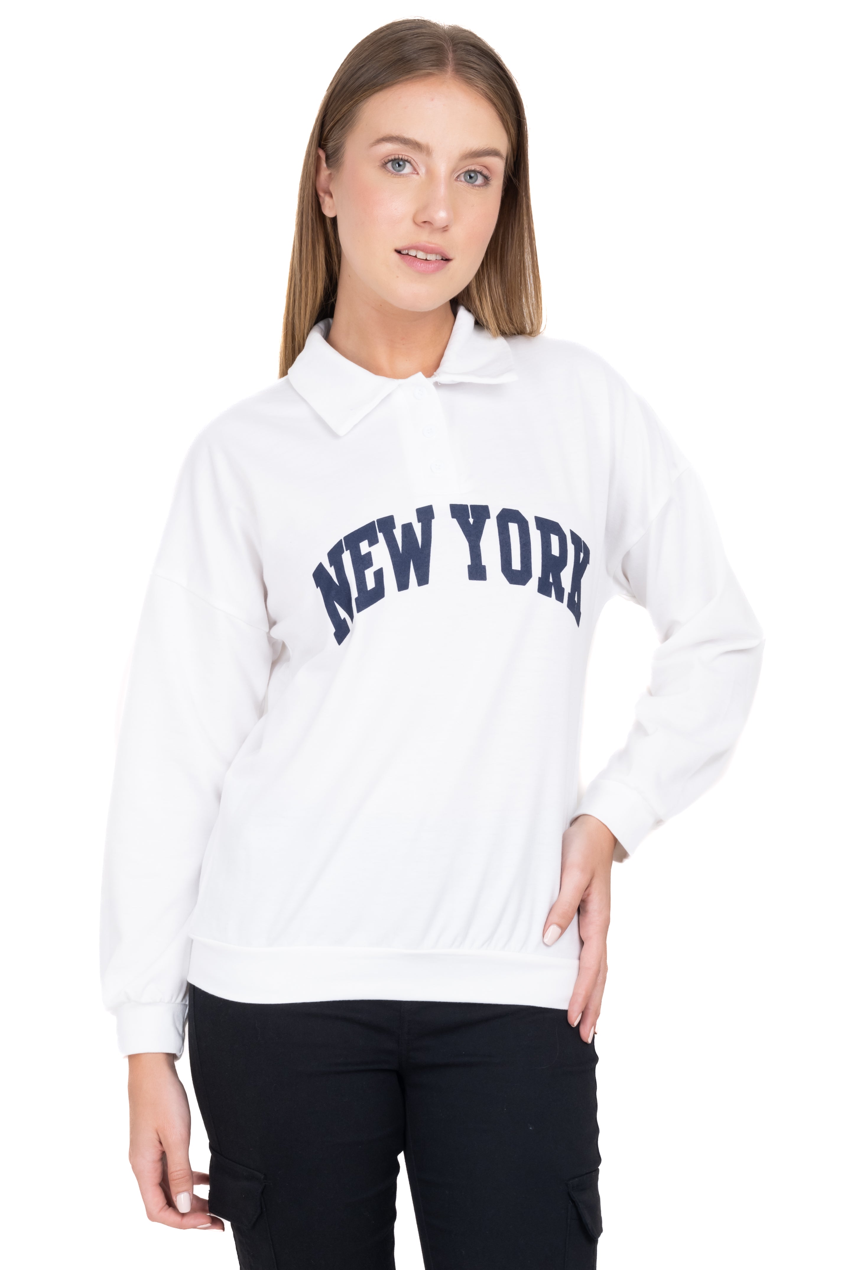 Sudadera polo New York BLANCO