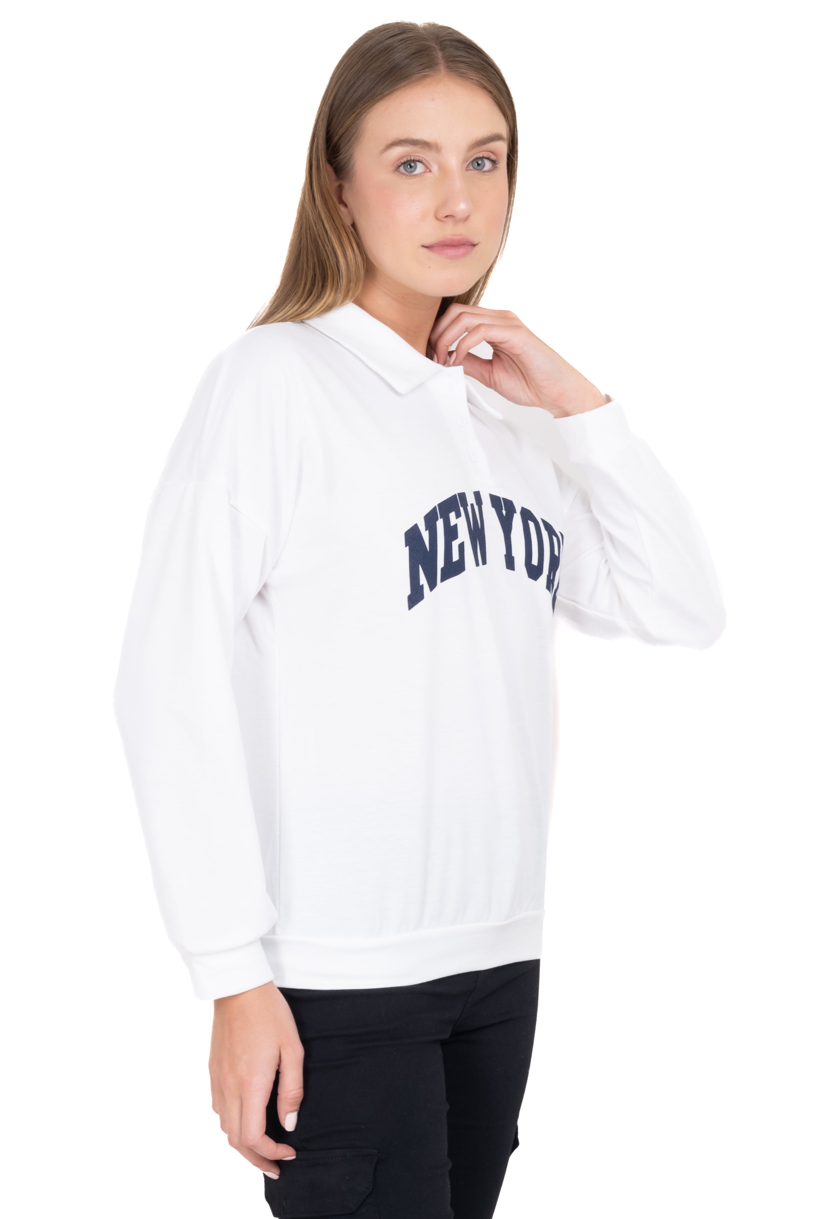 Sudadera polo New York BLANCO
