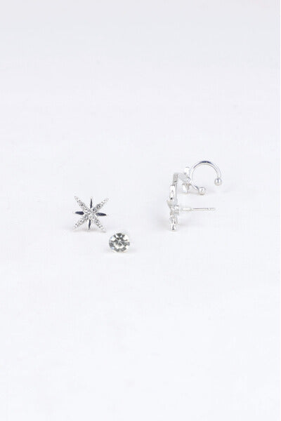 3P Earcuff Estrella Brillos PLATA