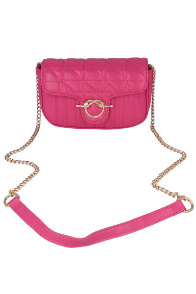 Bolsa midi crossbody capitonada