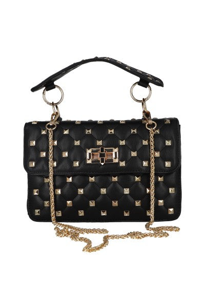 Bolsa crossbody capitonada estoperoles NEGRO