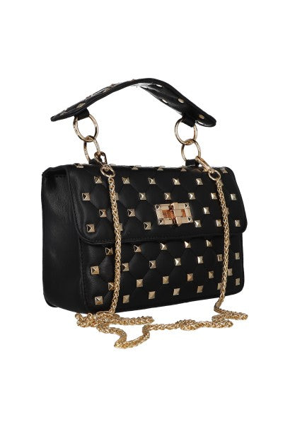 Bolsa crossbody capitonada estoperoles NEGRO
