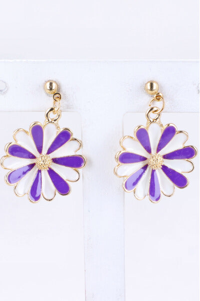 Aretes Flores Bicolor MORADO