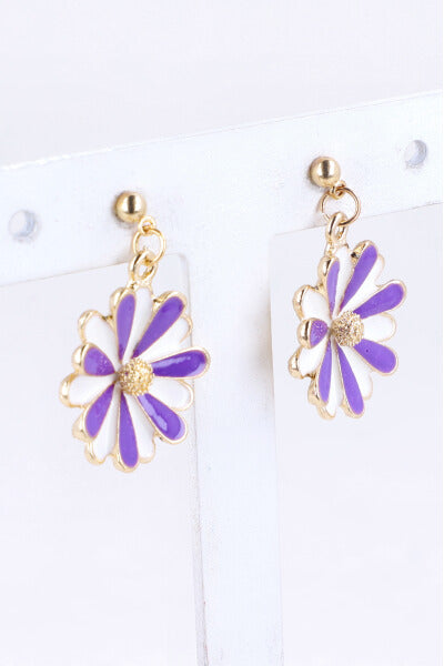 Aretes Flores Bicolor MORADO