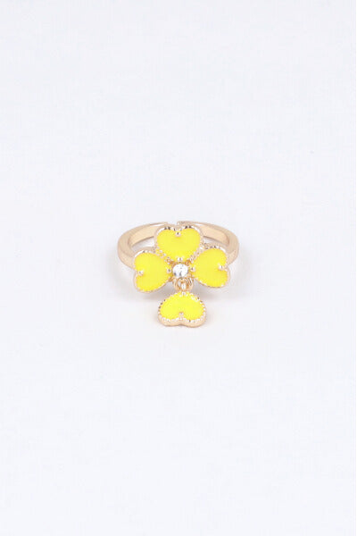 Anillo Trebol Color AMARILLO