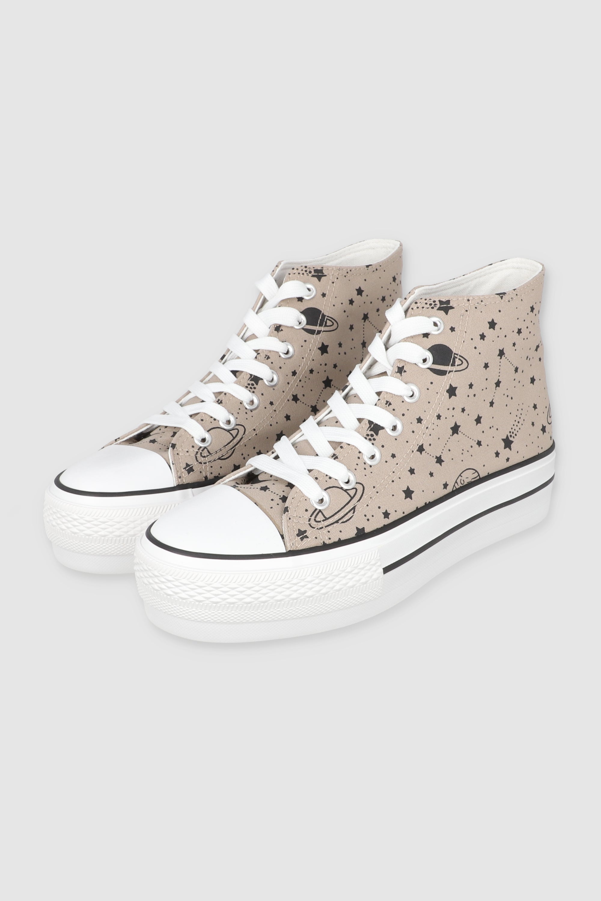 Tenis Canvas Galaxia Plataforma TAUPE