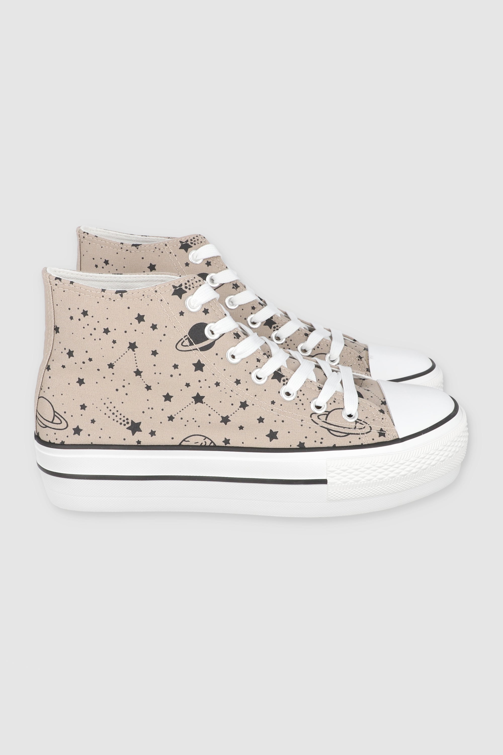 Tenis Canvas Galaxia Plataforma TAUPE