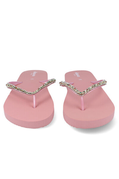 Flip flops cintas glitter PALO DE ROSA
