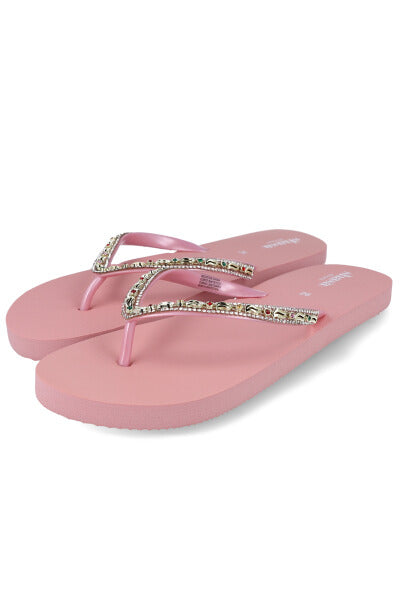 Flip flops cintas glitter PALO DE ROSA