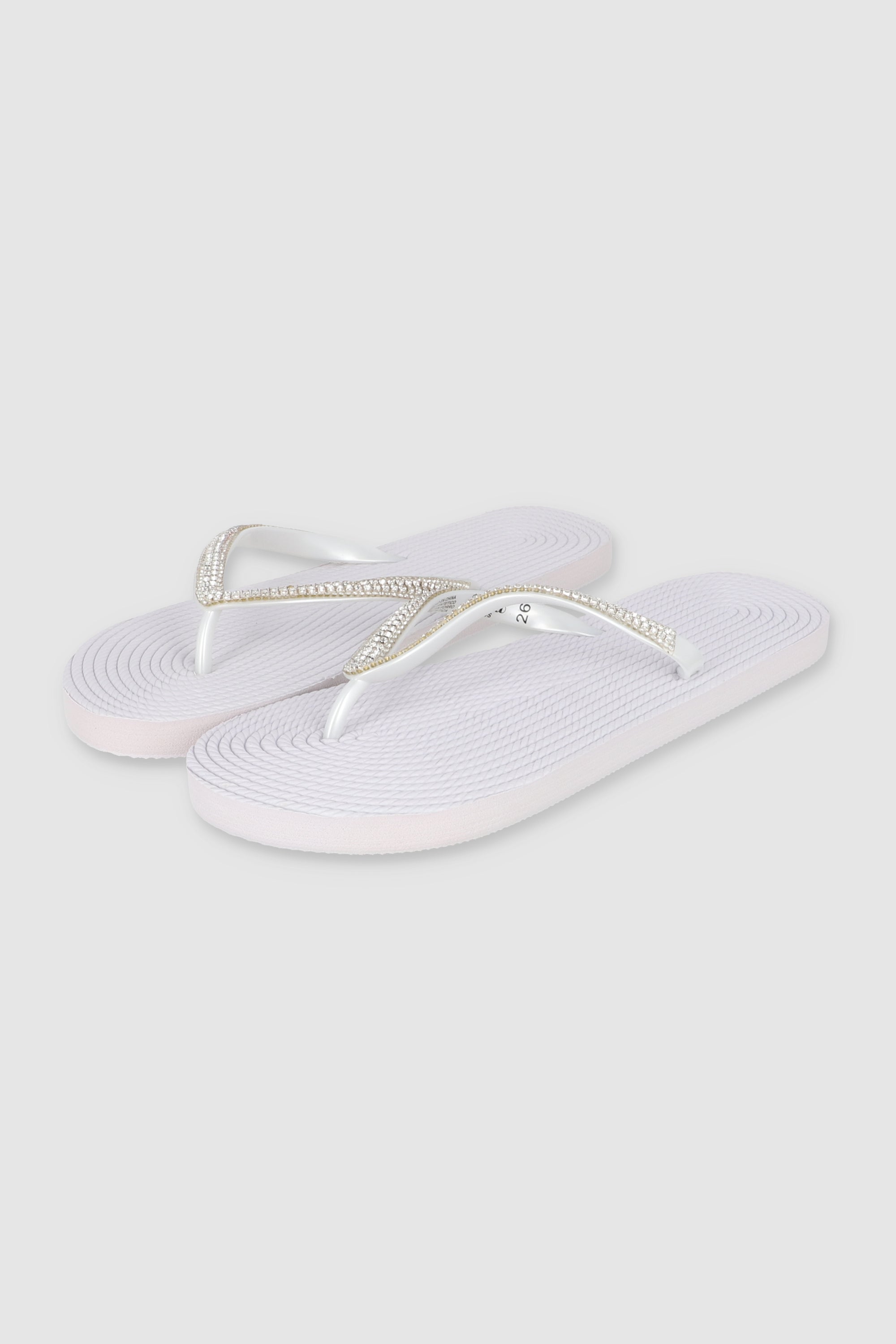 Flip Flops Cintas Brillos BLANCO