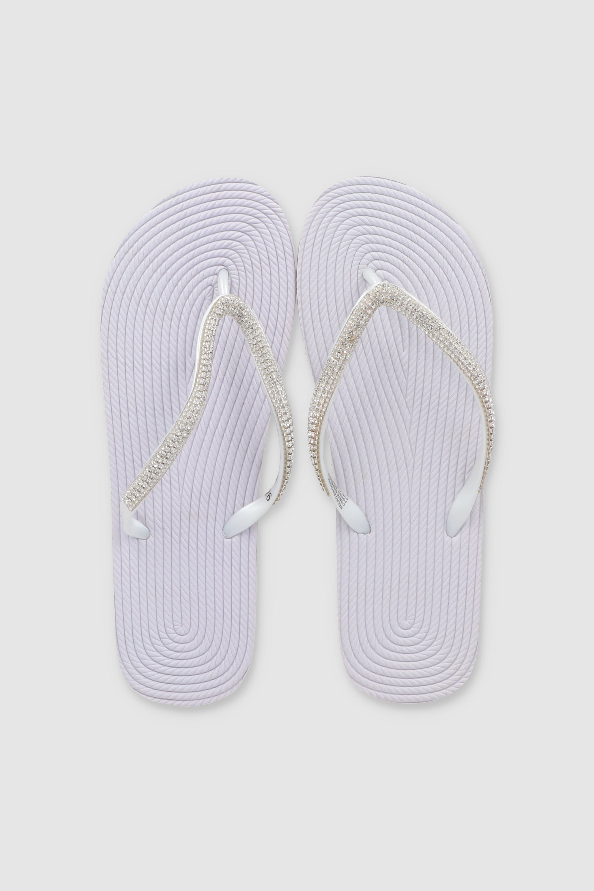 Flip Flops Cintas Brillos BLANCO