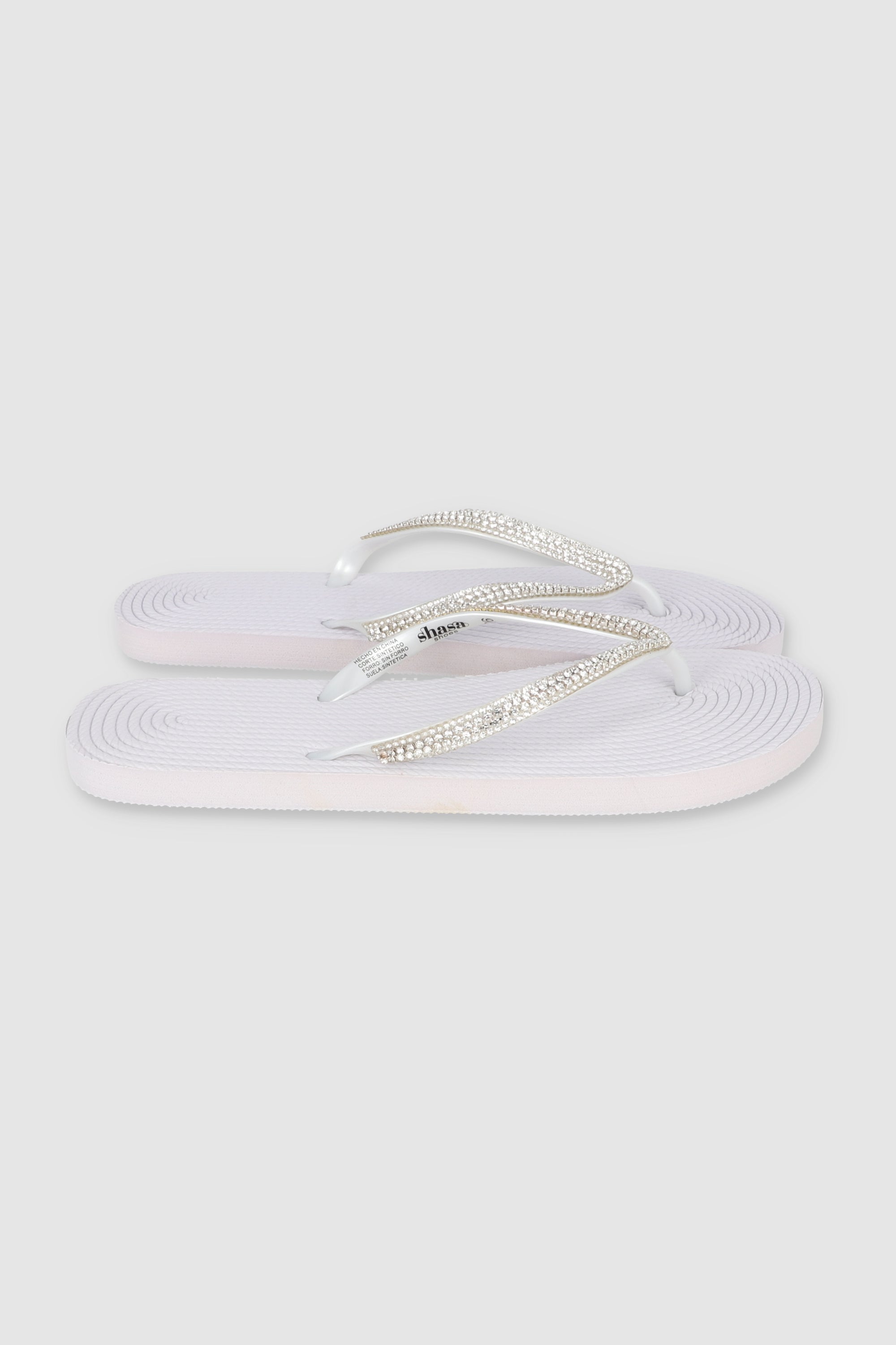 Flip Flops Cintas Brillos BLANCO