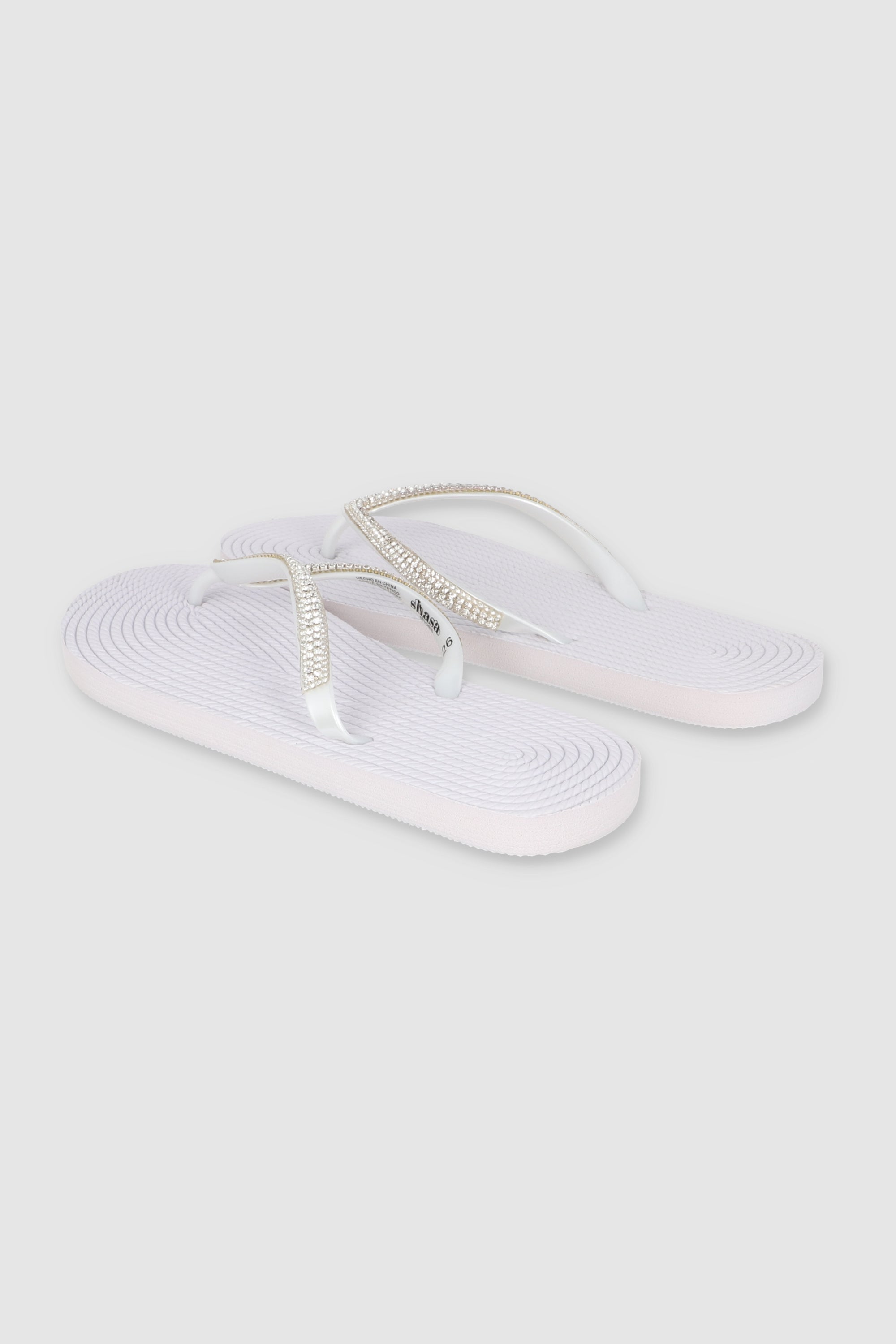 Flip Flops Cintas Brillos BLANCO