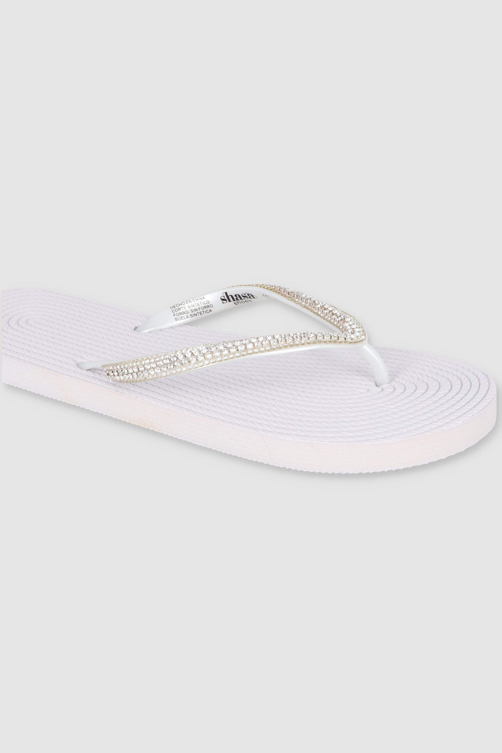 Flip Flops Cintas Brillos BLANCO