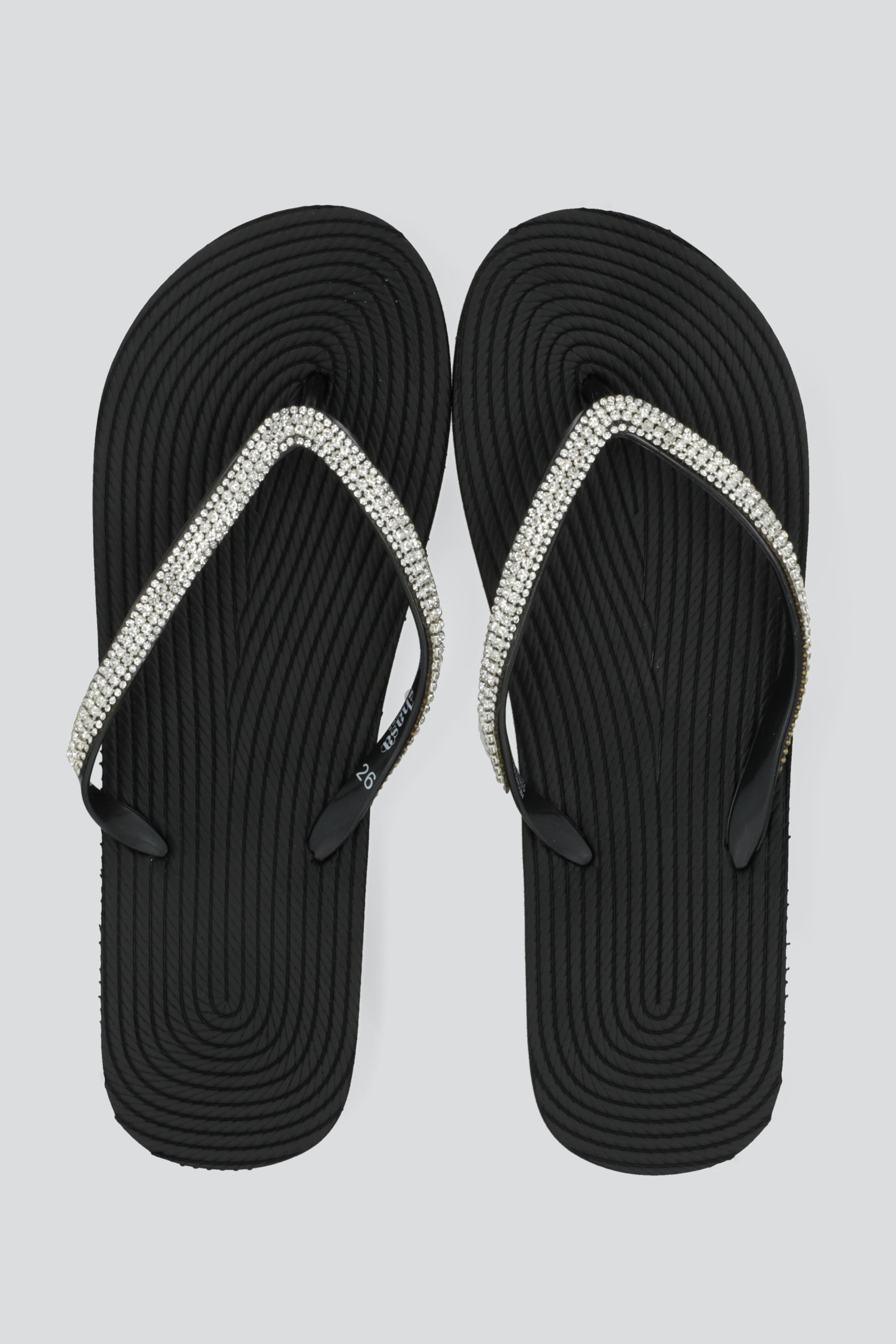Flip Flops Cintas Brillos NEGRO