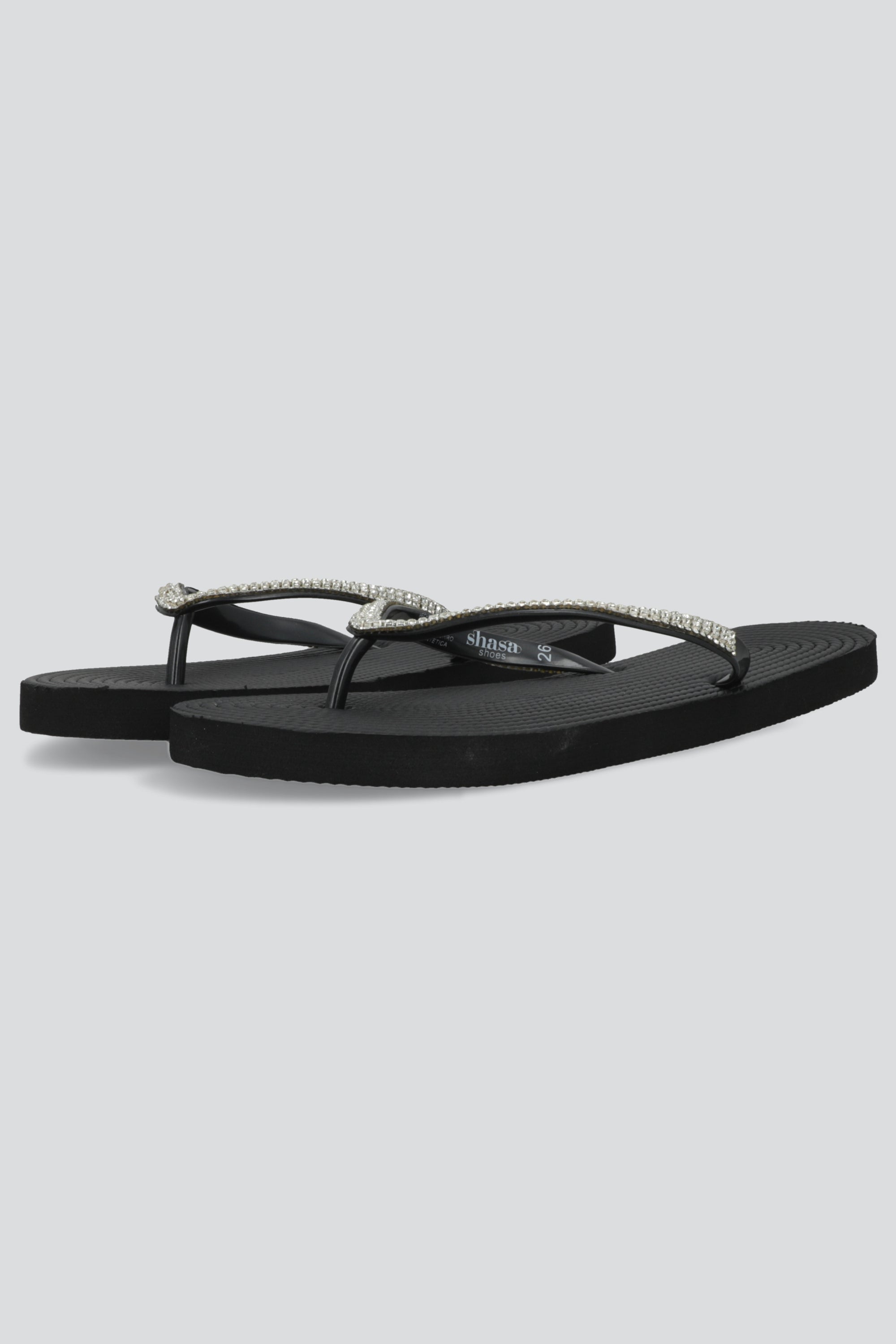 Flip Flops Cintas Brillos NEGRO