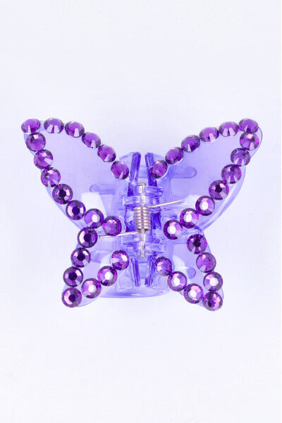 Pinza mariposa brillos MORADO