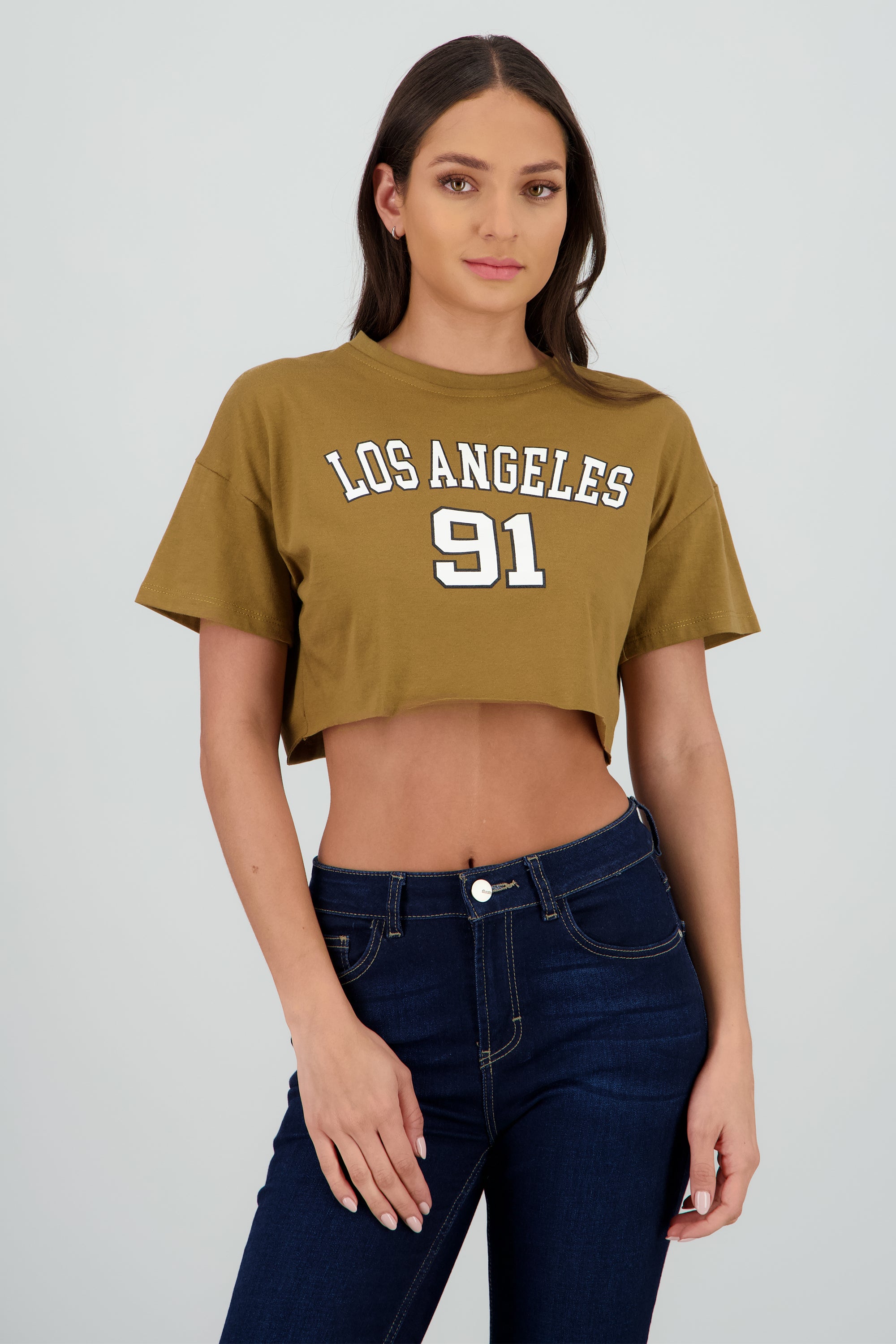 Top Manga Corta Los Angeles CAMELLO