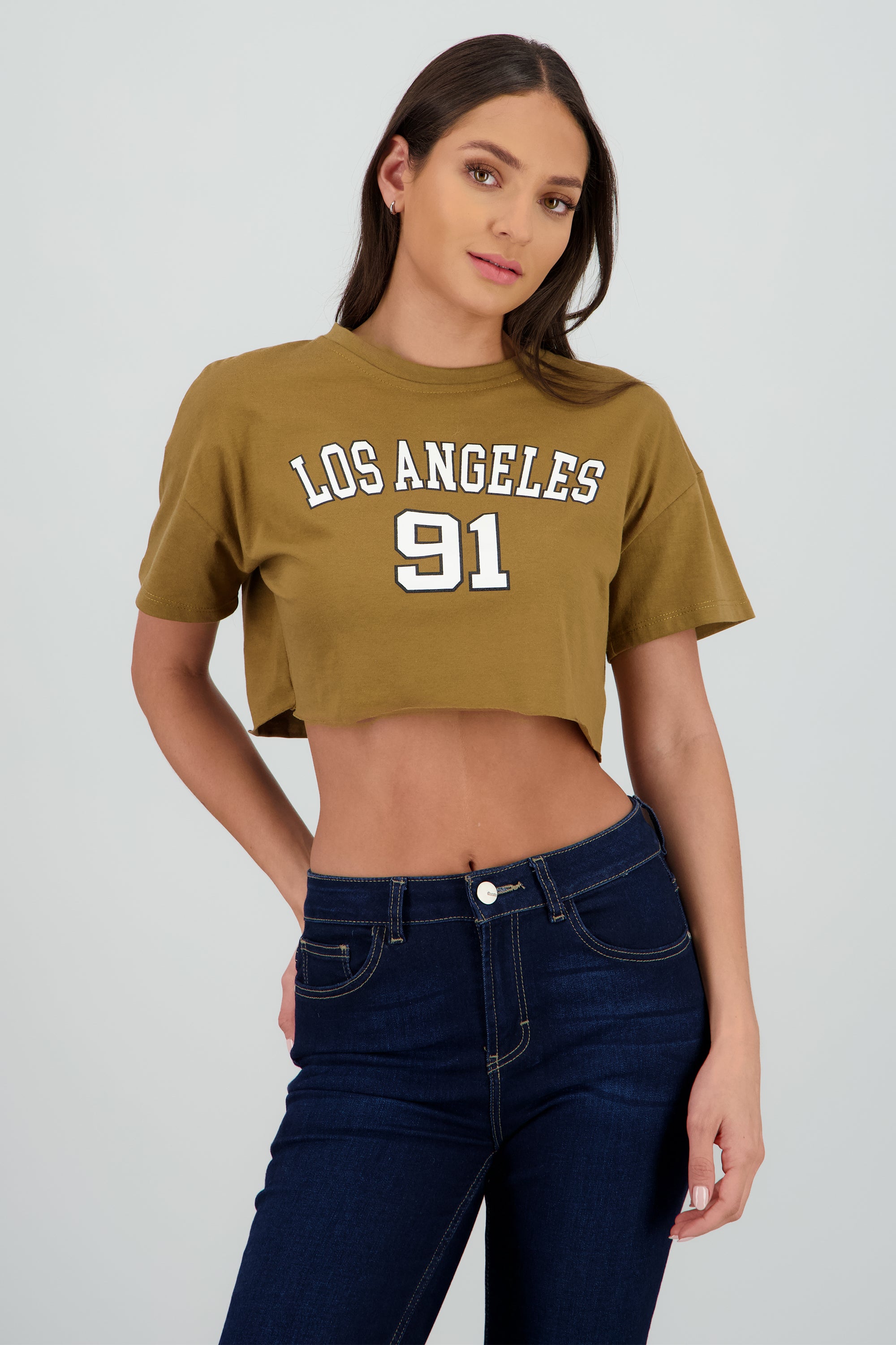 Top Manga Corta Los Angeles CAMELLO